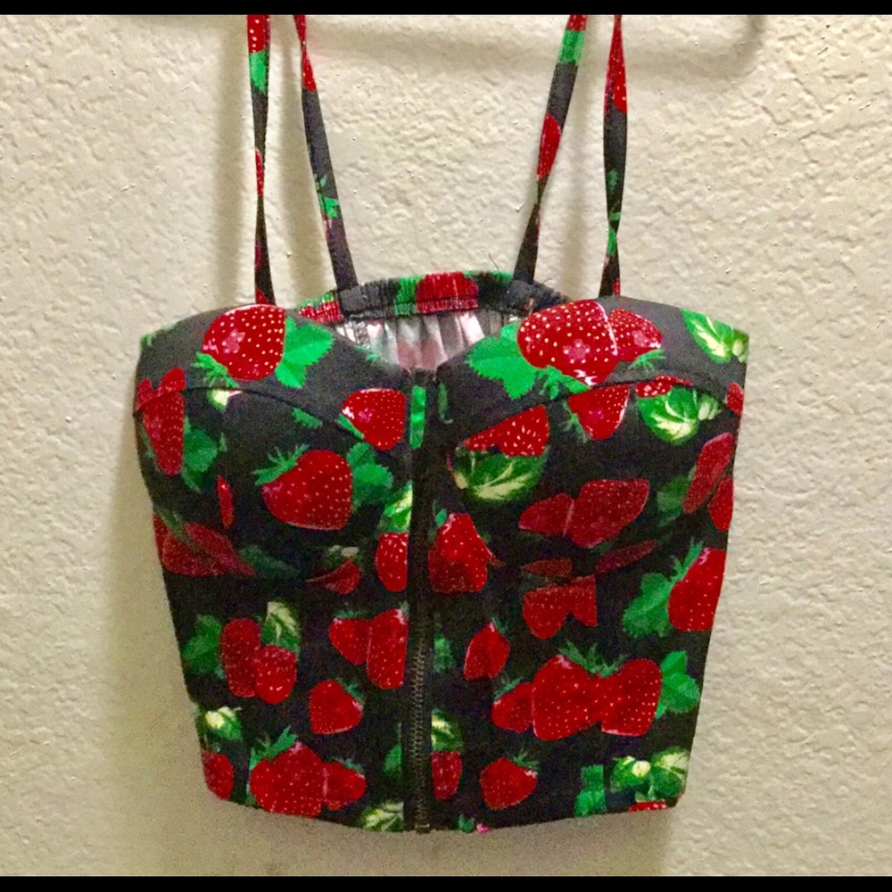 Cherry designed crop top